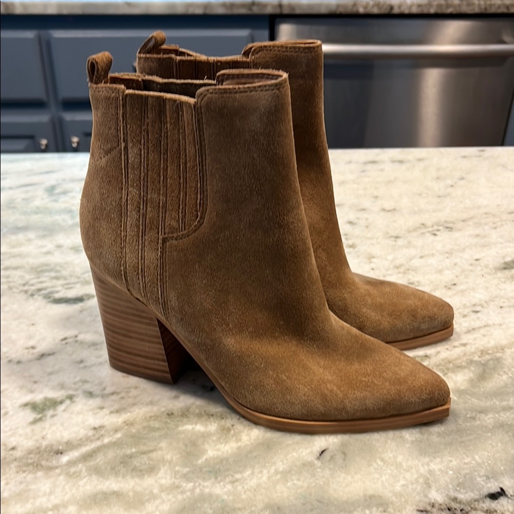 Marc Fisher Brown Ankle Boots with Suede Finish